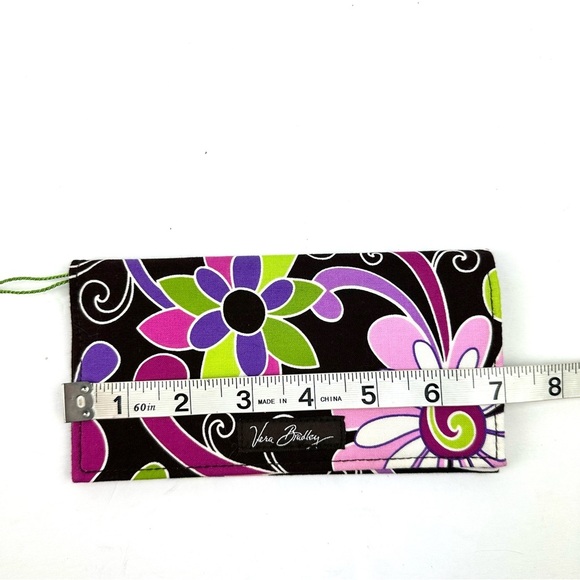 Vera Bradley Checkbook Holder Purple Punch Cotton Canvas Brand New With Tags - Picture 5 of 6